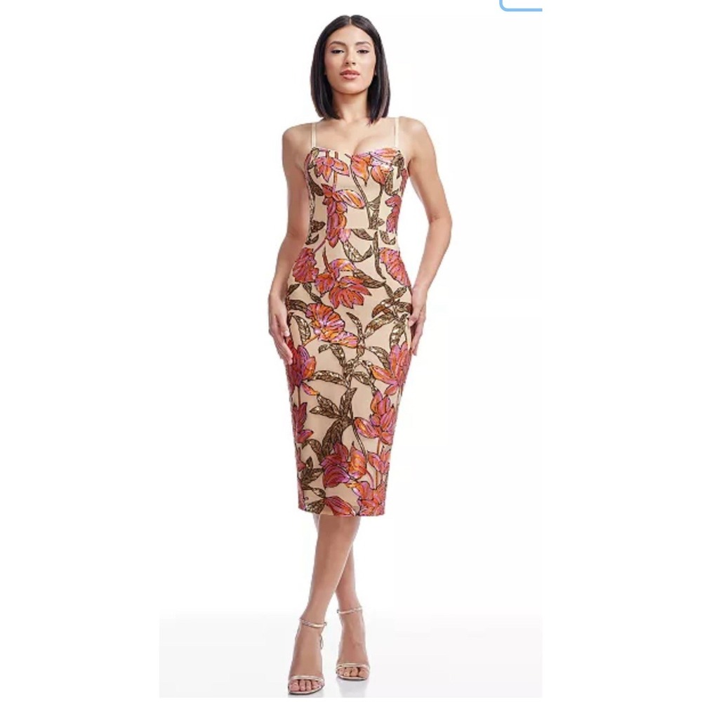 NWT Dress The Population DTP Blakely Floral Sequined Dress. Size XXL. Msrp $328